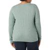 imageAmazon Essentials Womens Lightweight LongSleeve Cable Crewneck Sweater Available in Plus SizeSage Green Heather