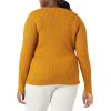 imageAmazon Essentials Womens Lightweight LongSleeve Cable Crewneck Sweater Available in Plus SizeTobacco Brown