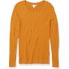 imageAmazon Essentials Womens Lightweight LongSleeve Cable Crewneck Sweater Available in Plus SizeTobacco Brown
