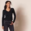imageAmazon Essentials Womens Lightweight LongSleeve VNeck Sweater 100 CottonBlack