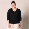 imageAmazon Essentials Womens Lightweight LongSleeve VNeck Sweater 100 CottonBlack