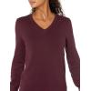 imageAmazon Essentials Womens Lightweight LongSleeve VNeck Sweater 100 CottonBurgundy