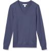 imageAmazon Essentials Womens Lightweight LongSleeve VNeck Sweater 100 CottonNavy