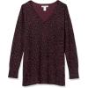 imageAmazon Essentials Womens Lightweight LongSleeve VNeck Tunic Sweater Available in Plus SizeBlack Animal Print