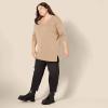 imageAmazon Essentials Womens Lightweight LongSleeve VNeck Tunic Sweater Available in Plus SizeCamel Heather