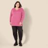 imageAmazon Essentials Womens Lightweight LongSleeve VNeck Tunic Sweater Available in Plus SizePink Heather