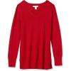 imageAmazon Essentials Womens Lightweight LongSleeve VNeck Tunic Sweater Available in Plus SizeRed
