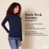 imageAmazon Essentials Womens Lightweight Mockneck Sweater Available in Plus SizeBlack