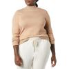 imageAmazon Essentials Womens Lightweight Mockneck Sweater Available in Plus SizeTaupe Heather