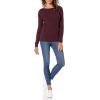 imageAmazon Essentials Womens Lightweight Ribbed LongSleeve Boat Neck SlimFit SweaterBurgundy