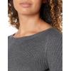 imageAmazon Essentials Womens Lightweight Ribbed LongSleeve Boat Neck SlimFit SweaterCharcoal Heather