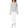 imageAmazon Essentials Womens Lightweight Ribbed LongSleeve Boat Neck SlimFit SweaterLight Grey Heather