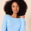 imageAmazon Essentials Womens Lightweight Ribbed LongSleeve Boat Neck SlimFit SweaterSky Blue