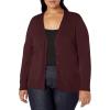 imageAmazon Essentials Womens Lightweight VNeck Cardigan Sweater Available in Plus SizeBurgundy
