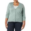 imageAmazon Essentials Womens Lightweight VNeck Cardigan Sweater Available in Plus SizeSage Green Heather