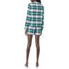 imageAmazon Essentials Womens Lightweight Woven Flannel Pajama Set with ShortsDark Green White Plaid