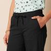 imageAmazon Essentials Womens Linen Blend Drawstring Relaxed Fit Wide Leg Pant Available in Plus SizeBlack