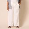 imageAmazon Essentials Womens Linen Blend Drawstring Relaxed Fit Wide Leg Pant Available in Plus SizeBright White