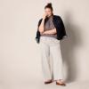 imageAmazon Essentials Womens Linen Blend Drawstring Relaxed Fit Wide Leg Pant Available in Plus SizeEcru
