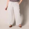 imageAmazon Essentials Womens Linen Blend Drawstring Relaxed Fit Wide Leg Pant Available in Plus SizeEcru