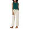 imageAmazon Essentials Womens Linen Blend Drawstring Relaxed Fit Wide Leg Pant Available in Plus SizeEcru Stripe
