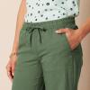 imageAmazon Essentials Womens Linen Blend Drawstring Relaxed Fit Wide Leg Pant Available in Plus SizeMilitary Green