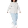 imageAmazon Essentials Womens Long Sleeve Button Down Stretch Oxford Shirt Available in Plus SizeGrey Stripe