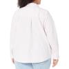 imageAmazon Essentials Womens Long Sleeve Button Down Stretch Oxford Shirt Available in Plus SizeLight Pink White Stripe