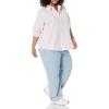 imageAmazon Essentials Womens Long Sleeve Button Down Stretch Oxford Shirt Available in Plus SizeLight Pink White Stripe