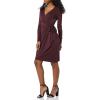 imageAmazon Essentials Womens Long Sleeve Classic Wrap Dress Available in Plus SizeBurgundy