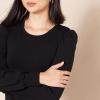 imageAmazon Essentials Womens LongSleeve Crewneck Smocked Cuff TShirtBlack