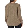 imageAmazon Essentials Womens LongSleeve Crewneck Smocked Cuff TShirtCamel Cheetah