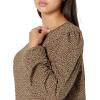 imageAmazon Essentials Womens LongSleeve Crewneck Smocked Cuff TShirtCamel Cheetah