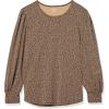 imageAmazon Essentials Womens LongSleeve Crewneck Smocked Cuff TShirtCamel Cheetah