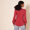 imageAmazon Essentials Womens LongSleeve Crewneck Smocked Cuff TShirtDark Red
