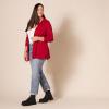 imageAmazon Essentials Womens LongSleeve Crewneck Smocked Cuff TShirtDark Red