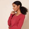 imageAmazon Essentials Womens LongSleeve Crewneck Smocked Cuff TShirtDark Red