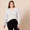 imageAmazon Essentials Womens LongSleeve Crewneck Smocked Cuff TShirtGrey Heather