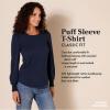 imageAmazon Essentials Womens LongSleeve Crewneck Smocked Cuff TShirtNavy
