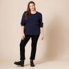 imageAmazon Essentials Womens LongSleeve Crewneck Smocked Cuff TShirtNavy