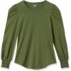 imageAmazon Essentials Womens LongSleeve Crewneck Smocked Cuff TShirtOlive
