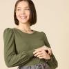 imageAmazon Essentials Womens LongSleeve Crewneck Smocked Cuff TShirtOlive