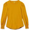 imageAmazon Essentials Womens LongSleeve Crewneck Smocked Cuff TShirtTobacco Brown