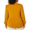 imageAmazon Essentials Womens LongSleeve Crewneck Smocked Cuff TShirtTobacco Brown