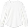 imageAmazon Essentials Womens LongSleeve Crewneck Smocked Cuff TShirtWhite
