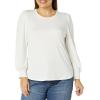 imageAmazon Essentials Womens LongSleeve Crewneck Smocked Cuff TShirtWhite