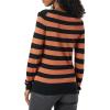 imageAmazon Essentials Womens LongSleeve Lightweight Crewneck Sweater Available in Plus SizeBlack Caramel Rugby Stripe