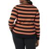 imageAmazon Essentials Womens LongSleeve Lightweight Crewneck Sweater Available in Plus SizeBlack Caramel Rugby Stripe