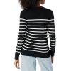 imageAmazon Essentials Womens LongSleeve Lightweight Crewneck Sweater Available in Plus SizeBlack Grey White Stripe