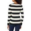 imageAmazon Essentials Womens LongSleeve Lightweight Crewneck Sweater Available in Plus SizeBlack Oatmeal Heather Rugby Stripe